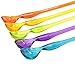 AQUEENLY Cocktail Spoon Set of 12 Mixed Color Plastic Drink Stirrers with Long Handle for Iced Tea Coffee Ice Cream, 10.3 Inch