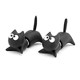 Handmade Polymer Clay Cute Cartoon Cat Through Your Ear Stud Earrings (One pair)