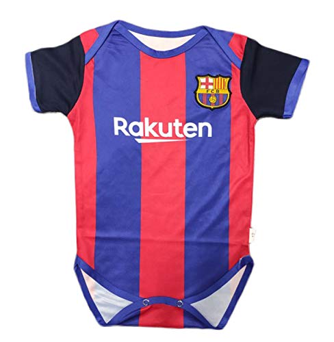 Athletics Rhinox Lionel Messi #10 Soccer Jersey Baby Infant & Toddler Onesies Rompers Pack of 2 Home & Away Jersey Design Bundle (6-12, Messi 2 Pack)
