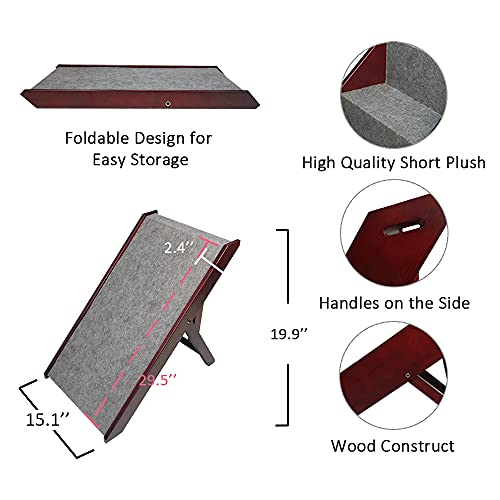 AtSKnSK Wooden Folding Dog Ramp Couch Ramp for Small Pets Portable