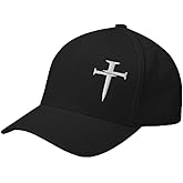 Men's Christian Faith Cross Three Nails Hat - Embroidered Structured Flexfit Cap