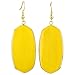 SUNYIK Women's Yellow Crystal Glass Oval Dangle Earrings Gold Plated