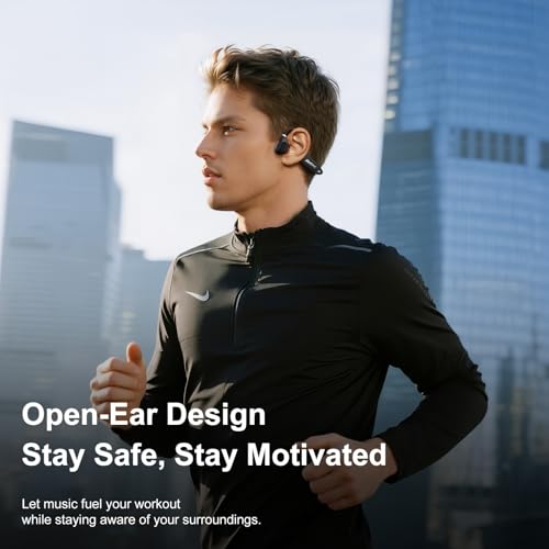 Jamsync Open Ear Headphones, Running Headphones Bluetooth 5.4 with Built-in Mic, 22g Lightweight Comfort, 14H Battery & IPX5 Waterproof Sports Headphones for Running, Cycling, Gym, Walking