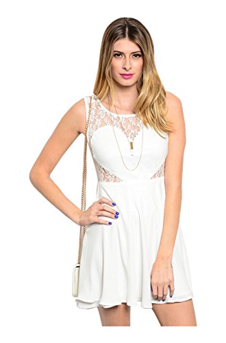 2LUV Women's Lace And Chiffon Fit & Flare Cocktail Dress