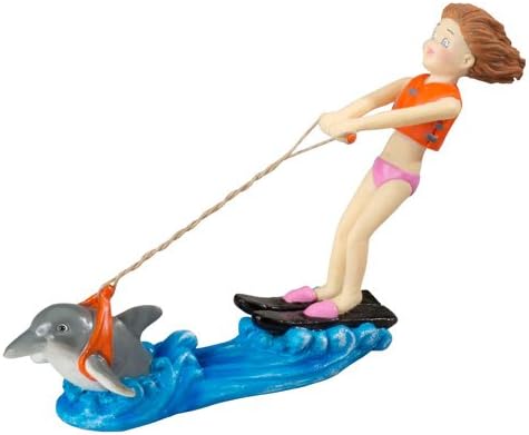 Europet Aquarium Polyresin Aqua Decoration - Wakeboard Girl - 17 x 4.8 x 9.7 - Set of 4
