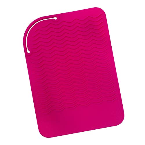 Sygile Silicone Heat Resistant Travel Mat, Anti-heat Pad for Hair Straighteners, Curling Irons, Flat Irons and Other Hot Styling Tools – Hot Pink