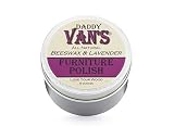 Daddy Van's All Natural Beeswax & Lavender Furniture Polish - Chemical-Free, Non-Toxic Wood Conditioner and Protectant Scented with Pure Lavender Essential Oil - One Tin