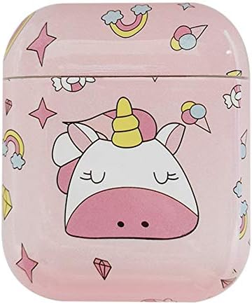 QIANLONG Unicorn Case for Apple Airpods Charging Case, Cute Cartoon Silicone Airpod Cover, Soft Protective Skin Accessories Kits Character Cases Best Gift for Kids Teens Girls(Style 02)