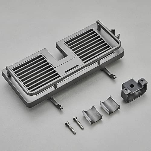 DUFU Shower Shelf for Hanging Without Drilling Removable Bathroom Shower Caddy in ABS with Shower Head Buckle and Hook Suitable for Shower Rod with Diameter of 21 mm - 25 mm, 1 Piece, Grey