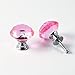IQUALITE 12pcs Diamond Shape Crystal Glass 30mm Cabinet Drawer Knob Pink