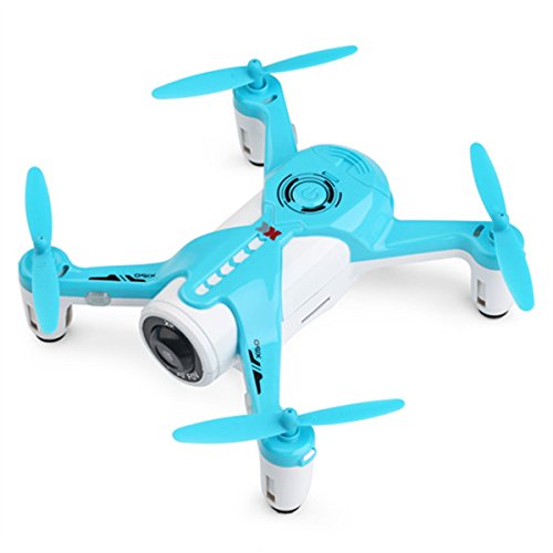 RC Drone with Blade Protector, FPV 1MP Camera, Mobile Phone APP, Altitude Hold, One Key Take Off & Landing (blue)
