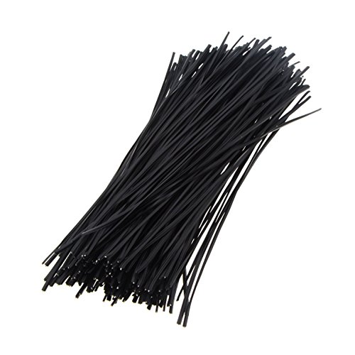 Saim Black Plastic Twist Ties 6 Inch for Party Cello Candy Bags Cake Pops, 200Pcs