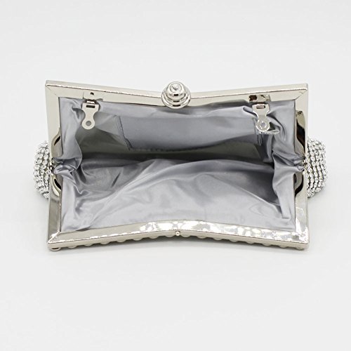 Kingluck the Rhinestone Diamond Wedding Special Occasion Evening Handbags/clutchs (silver)