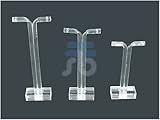 Clear Acrylic Jewelry Display T Stand for Stud, Dangle, Hoop Earrings, Pack of 3 (Square Base)