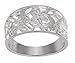 Sterling Silver Victorian Leaf Filigree Vintage Style Ring (Sizes 3-15)