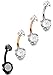 Jstyle 4 Pcs a Set 14G 316L Stainless Steel Belly Button Ring Cubic Zirconia Navel Rings Body Jewelry