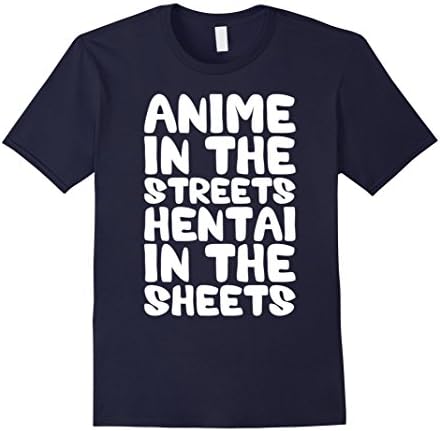 Mens Anime In The Sheets, Hentai In The Sheets - Novelty T-Shirt Medium Navy
