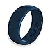 BULZi Wedding Bands, Massaging Comfort Fit Premium Silicone Ring with Airflow, Men's 8mm Classic Dome Design, Breathable Flexible Work Safety Comfort (Navy Size 10)