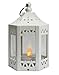 Vela Lanterns Mini Small Moroccan Lantern Decorative LED Tea Light Candle Holder for Home Decor, Centerpieces, Weddings, White, Set of 6