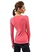 PattyBoutik Women's Notch Neck Buttons Trim Top (Bright Heather Coral M)