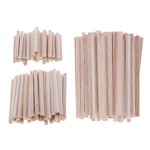 Fityle 50 Pieces Square Unfinished Balsa Wood Stick Wooden Dowel Rod for Kids Model Making DIY Craft Home Wedding Party Decoration 50/80/110mm - 50mm
