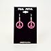 Neon Hot Pink Hippie Peace Sign Dangle Earrings