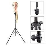Yosoo Adjustable Steel Tripod Stand Holder for Hair Salon Cosmetology Mannequin Manikin Training Head Long Hair Models Practice Hairdressing with Carry Bag Lightweight Durable