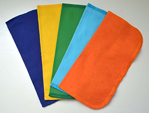 1 Ply Color Flannel Washable Boy Napkins8x8 inches 5 Pack - Little Wipes (R) Flannel