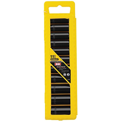 STANLEY Impact Sockets, 1/2Inch Drive, Metric, Deep, 11Piece (97126
