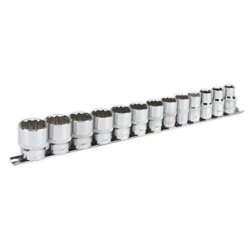 Jack Sealey - Sealey Socket Set 13Pc 1/2"Sq Drive 12Pt Walldrive Imperial