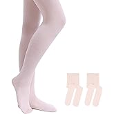 Stelle Girls' Footed Ballet Tights for Dance Class Toddler Kids 2T-15Y | High Waist, Stretch, Opaque Coverage, Soft Stocking, Teen &amp; Youth Pantyhose, Ballerina, Studio, Stage, Performance, Recital