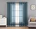 HLC.ME 2 Piece Semi-Sheer Voile Window Curtain Grommet Panels for Bedroom & Kitchen (54