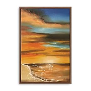 Framed Canvas Wall Art for Living Room, Bedroom Abstract Landscape Oil Painting Feature Canvas Prints for Home Decoration Ready to Hanging - 16x24 inches