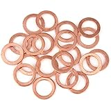 X AUTOHAUX 20pcs Copper Washer Flat Sealing Gasket Ring Spacer for Car 14 x 20 x 1.5mm