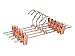 Amber Home 5 Pack Rose Copper Gold Metal Pants Hangers With Adjustable Clips for Skirts, Jeans, Trousers - Heavy Duty