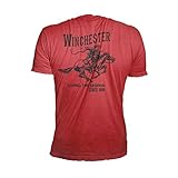 Winchester® Mens Cotton Vintage Rider Graphic Short Sleeve T-Shirt Large Red