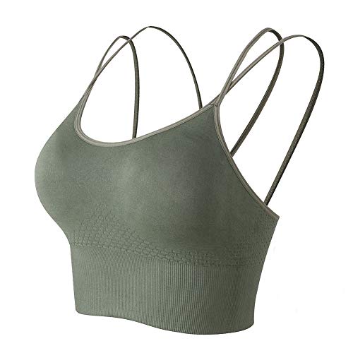 Picia Dinosaurs Sports Bra For Women,Padded Strappy Sports Bras Medium Support Yoga Bra With Removable Cups Running Yoga Bra