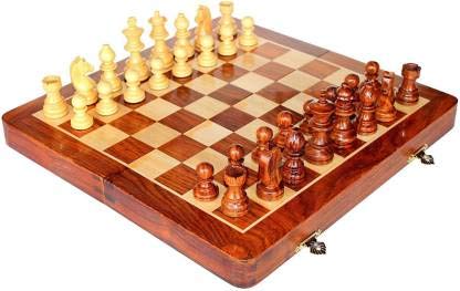 BUSINESS PEOPLES Wooden Chess Board Set | Magnetic Chess Pieces | Hand Crafted Coins (12 Inch, Box Design)