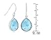 Larimar Earrings - Dangle Teardrop Blue & Silver - Women's Gemstone Pear Earrings
