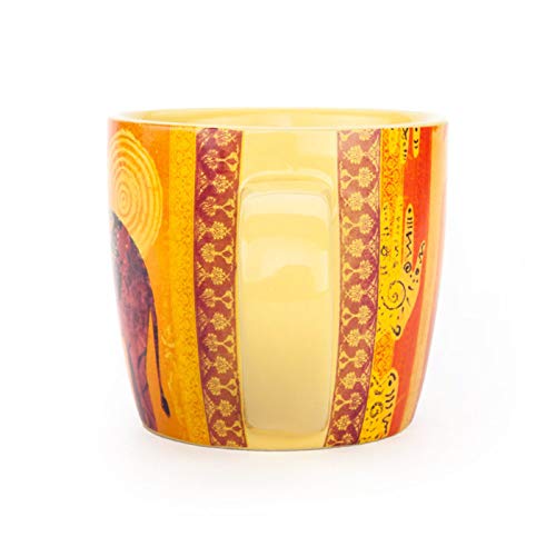 Bodhi YogiMug Keramiktasse Elephantasy | Keramiktasse (orange-gelb) mit Design-Print | nicht nur für Yoga-Fans | Kaffeetasse, Teetasse, Chai | Geschenk | 300 ml – Bild 5