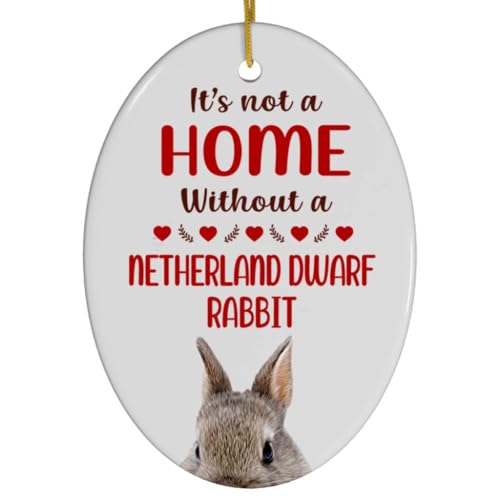 Blue Tan Netherland Dwarf Rabbit Christmas Ornament