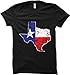 Texas State Map - USA WOMENS T-shirt (Small, BLACK)