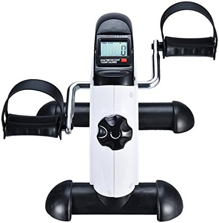 EXEFIT Mini Exercise Bike Desk Pedal Bicycle for Leg and Arm Cycling Exerciser With LCD Monitor and Flywheel