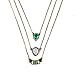 Lares Domi Vintage Pendant Necklace Crystal Incrusted Simulated Emerald and White Opal (57cm)