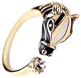RoseSummer Personalized Punk Animal Finger Ring Horse Opening Rings Exaggerated Jewelry