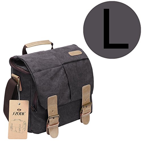 S-ZONE-Vintage-Waterproof-Canvas-Leather-Trim-DSLR-SLR-Shockproof-Camera-Shoulder-Messenger-Bag-11L7W86H-Dark-Gray