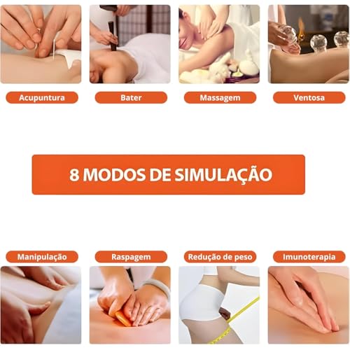 Aparelho TENS Portátil para Fisioterapia e Alívio de Dores Musculares 4 Eletrodos