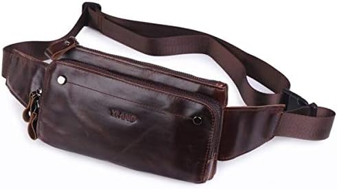 Amazon 本革 レザー ウエストバッグ メンズ ボディーバッグ ショルダーバッグ メッセンジャーバッグ カバン 斜め掛け 鞄 革 ウエストポーチ ワンショルダー ブラウン ノーブランド品 ボディバッグ ワンショルダー