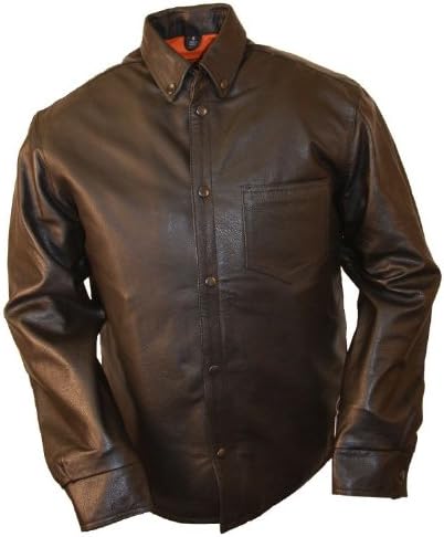 First MFG Men's Leather Concealment Shirt - Light Jacket. Inner Consealed Gun Pockets. FIM415-CSL