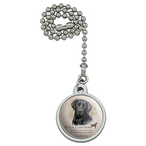 GRAPHICS & MORE Black Lab Labrador Dog Breed Ceiling Fan and Light Pull Chain
